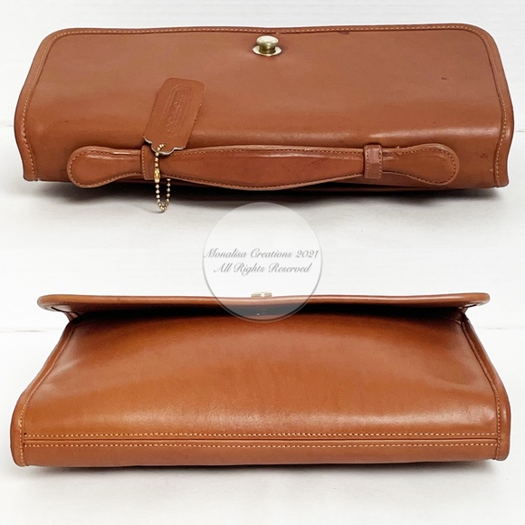 Coach Avenue Bag Crossbody Portfolio Brief #9886 British Tan Leather Vintage - Picture 10 of 14